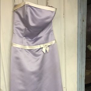 Levkoff purple satin halter gown